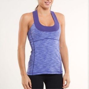 Lululemon Scoop Neck Tank‎ Top in Royalty Space Dye Blue Size 6